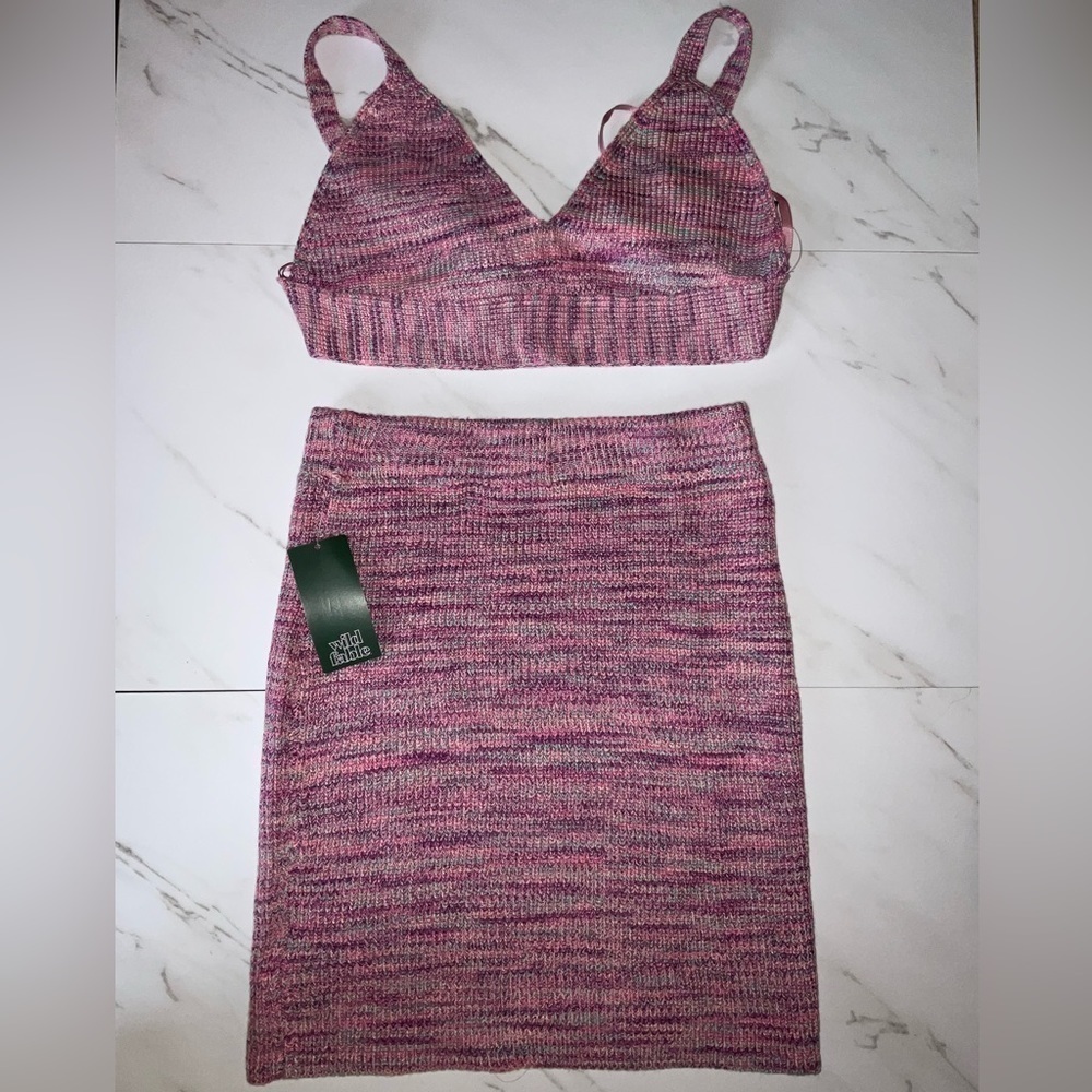 Wild Fable bodycon skirt & triangle sweater top set - Picture 3 of 8
